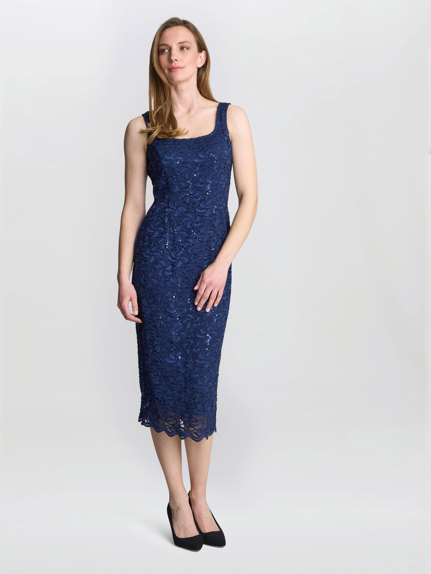 Alannah Sequin Lace Shift Dress And Jacket