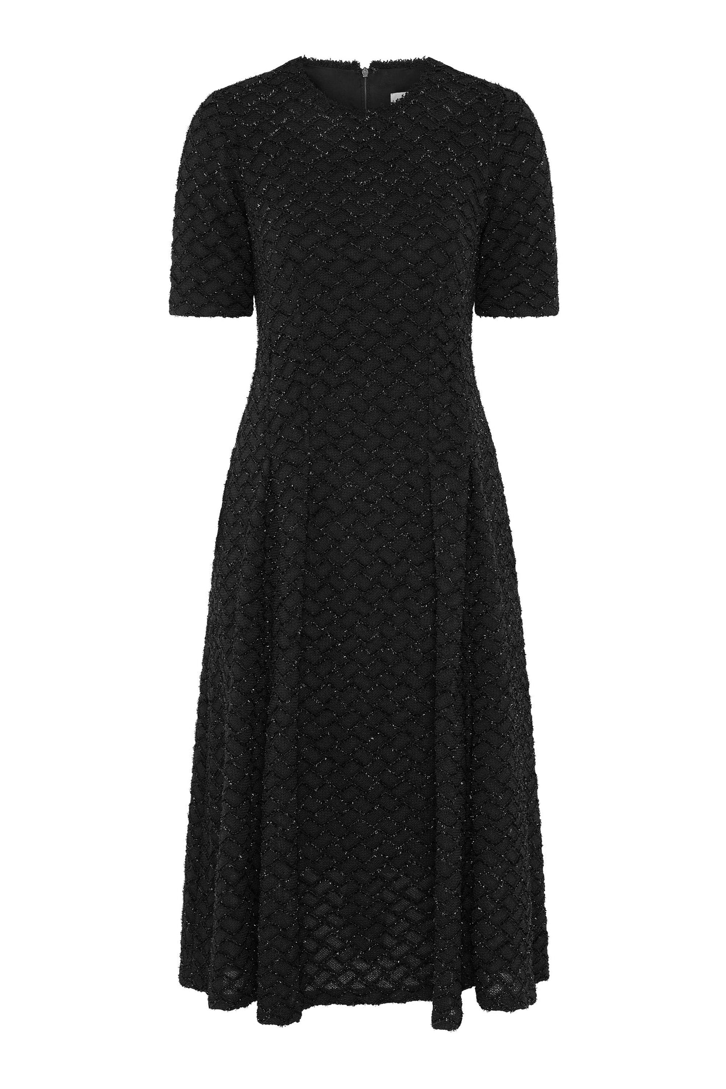 Charly Textured Fit And Flare Midi Dress