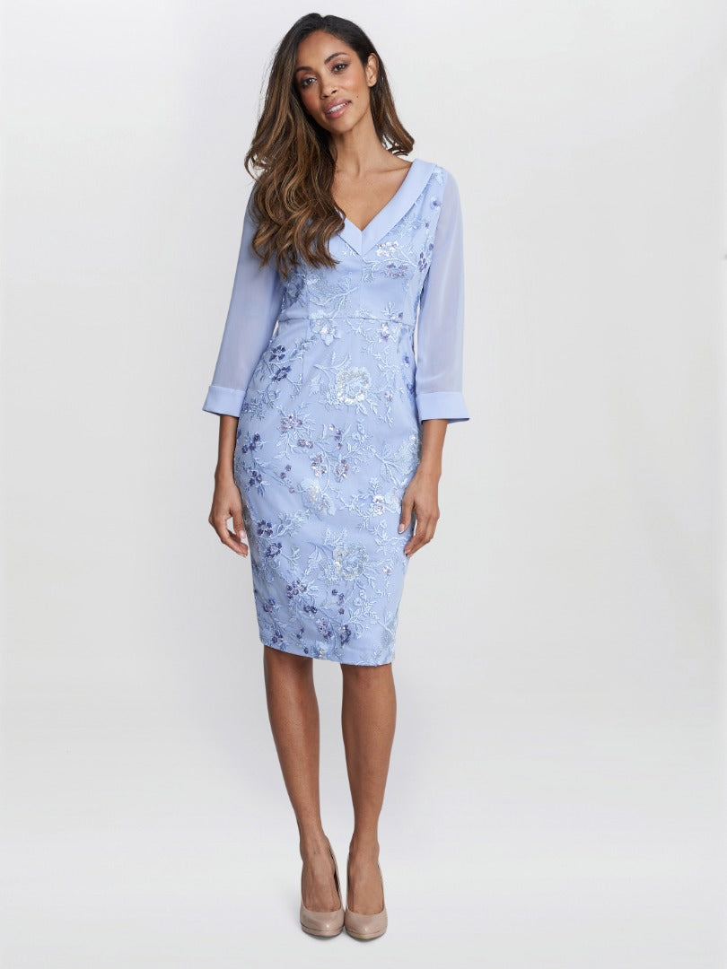 Daisy Crepe Dress With Embroidery