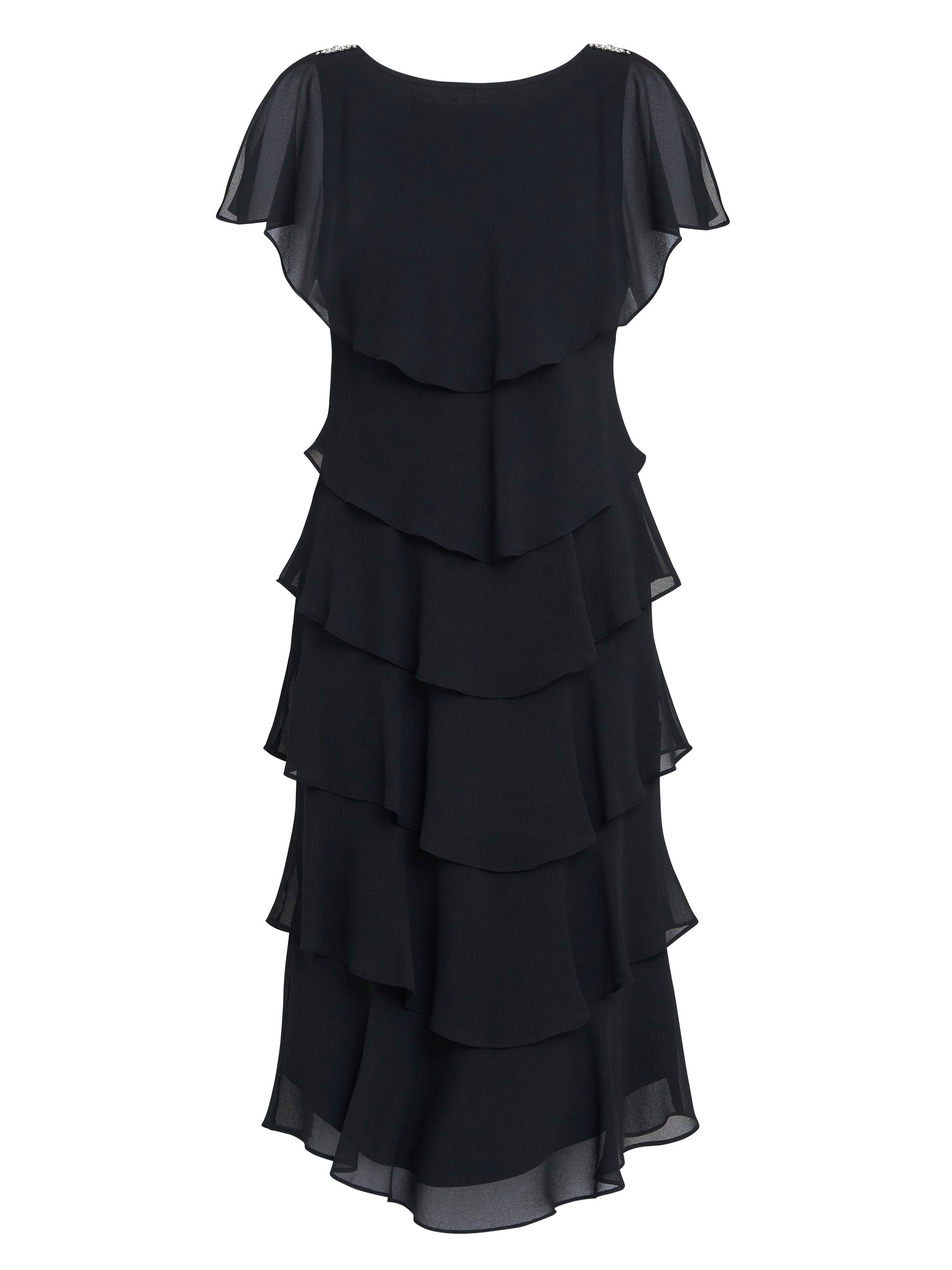  Tessa Midi Tiered Dress With Shoulder Trim