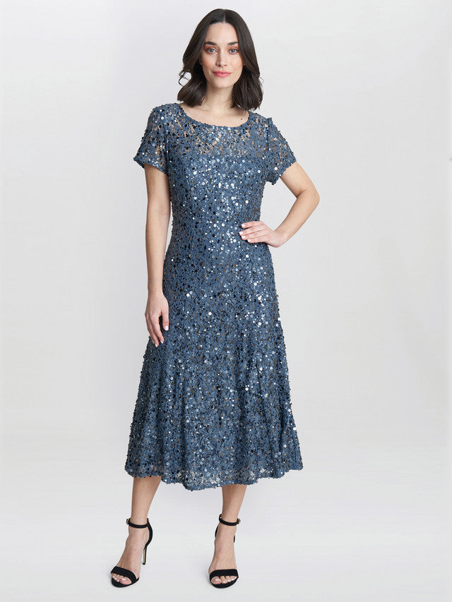  Andrea A-Line Dress With Illusion Neckline