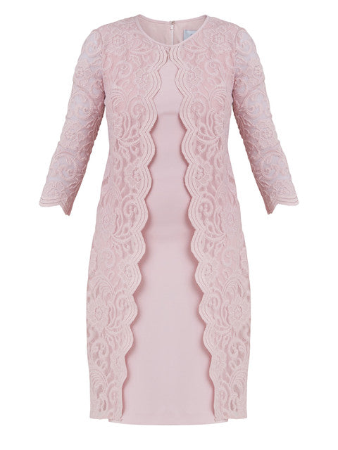  Clarabelle Mock Lace Jacket And Crepe Dress