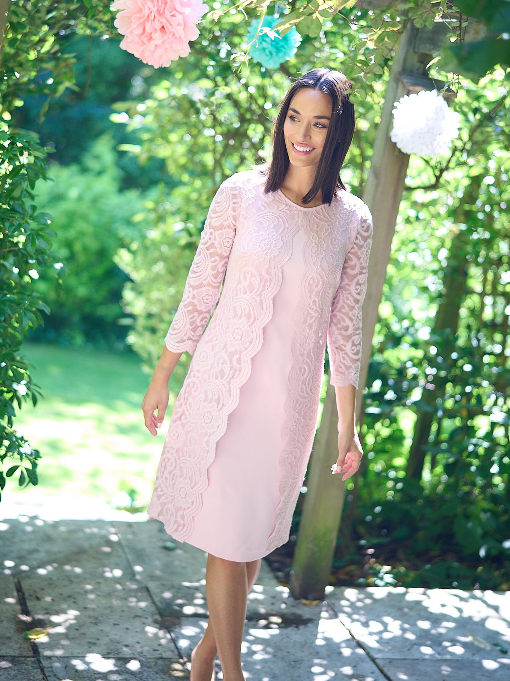  Clarabelle Mock Lace Jacket And Crepe Dress