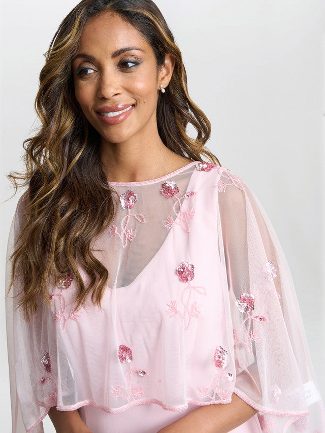  Vera Beaded Cape With Delicate Small Flowers