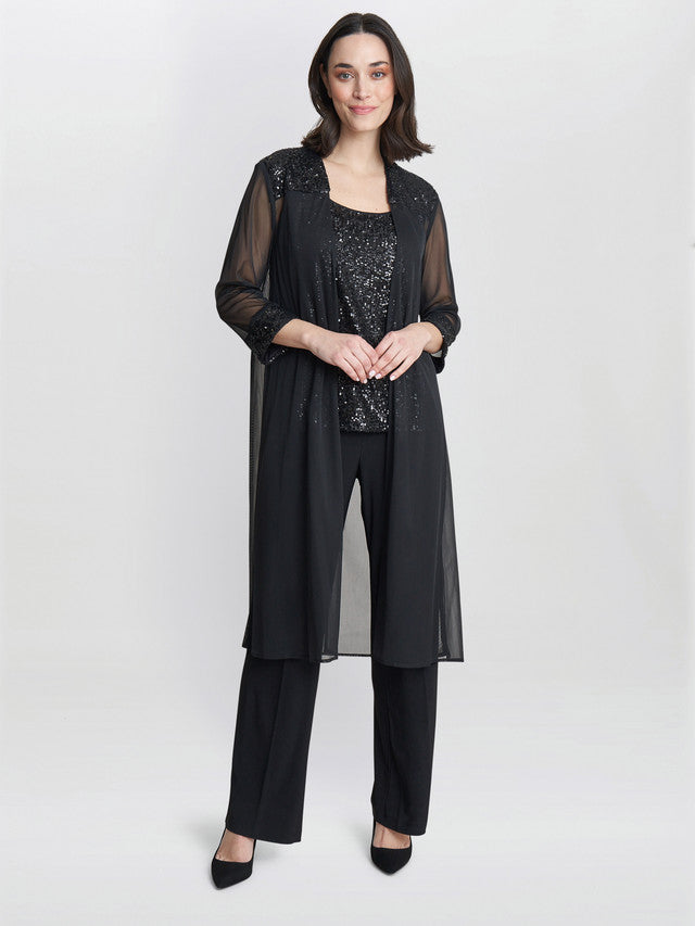  Jessica Three Piece Sequin Jersey Trouser Suit