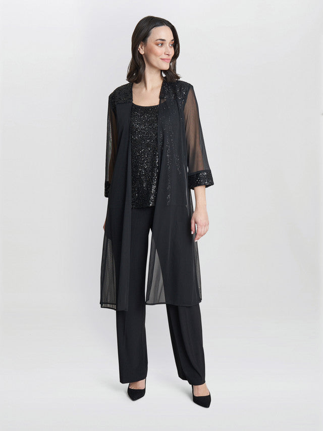  Jessica Three Piece Sequin Jersey Trouser Suit