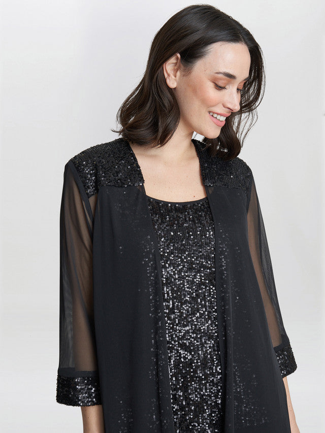  Jessica Three Piece Sequin Jersey Trouser Suit
