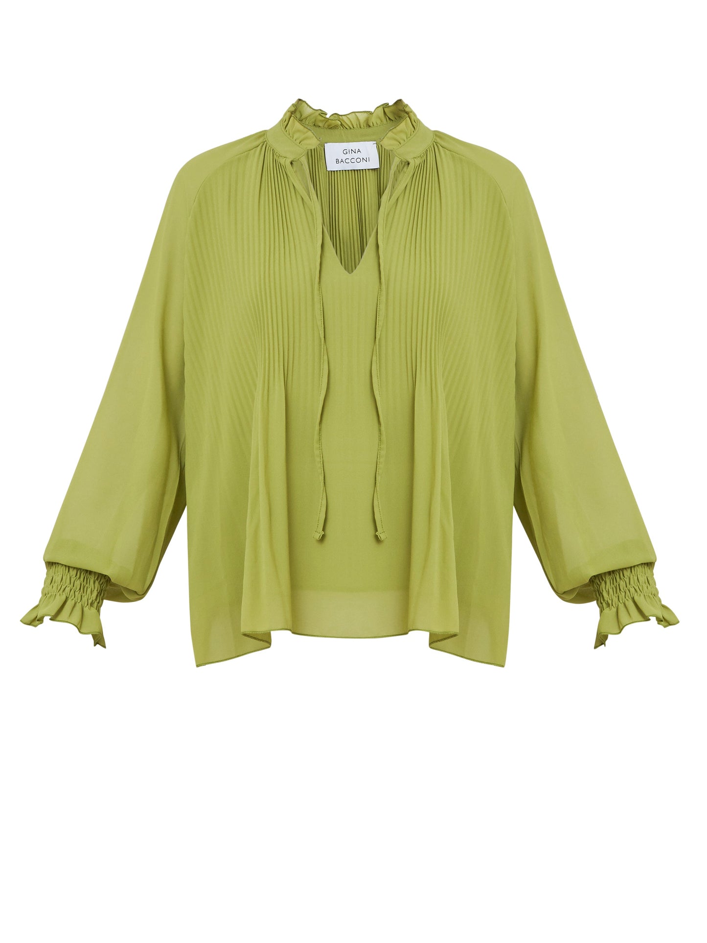  Delphine Pleat Frill Neck Blouse