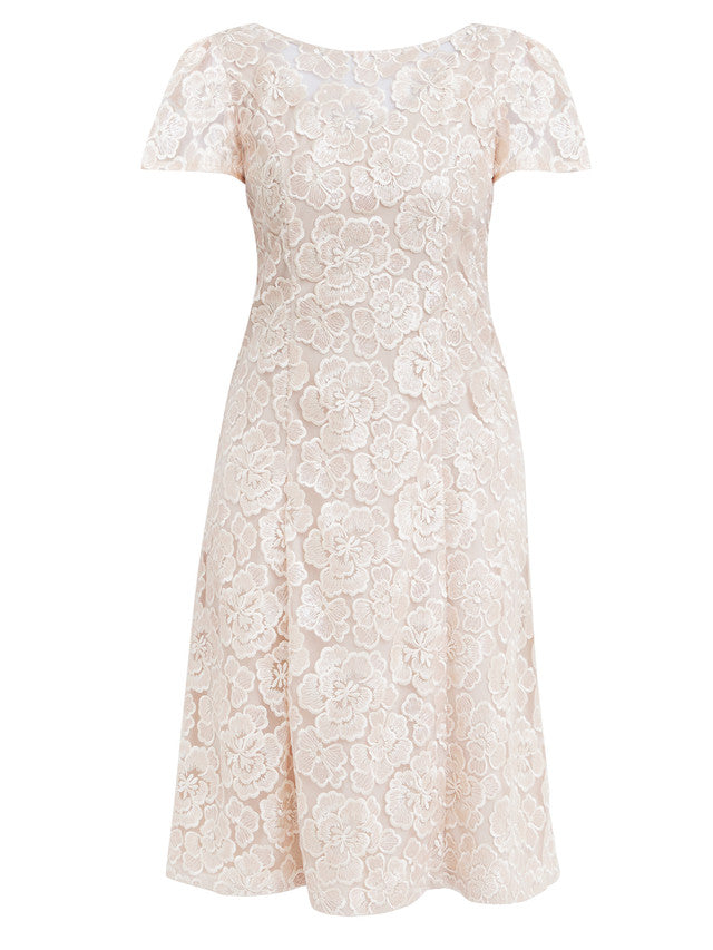  Mylene Embroidered Floral A-Line Midi Dress