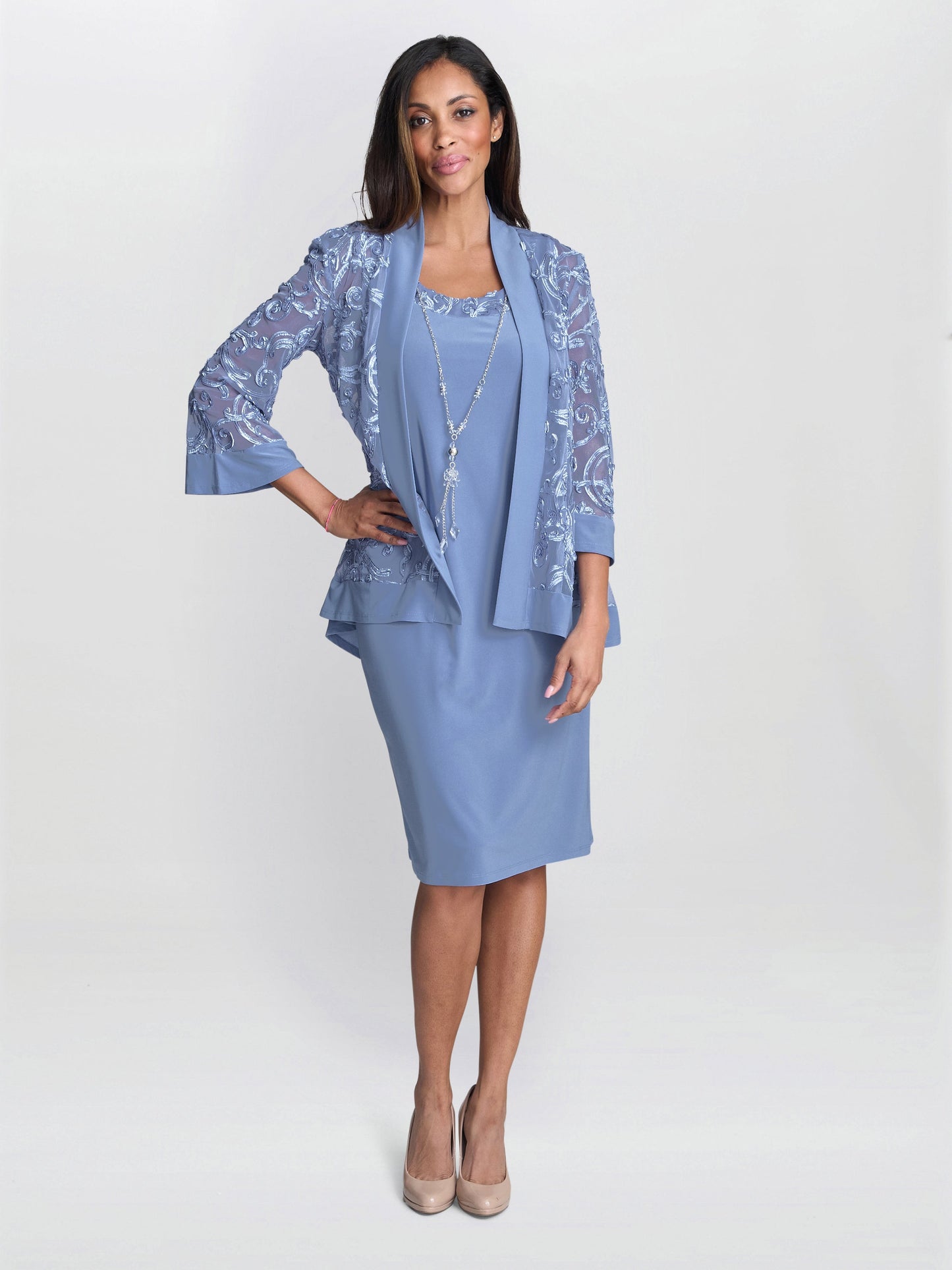 Beverley Soutache Dress And Jacket With Necklace