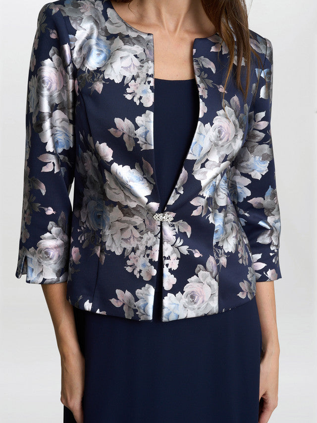  Sandra Floral Print Jacquard Jacket And Dress