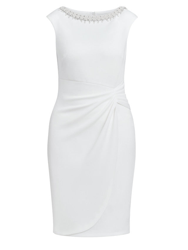  Sansa Wrap Dress With Beaded Neck