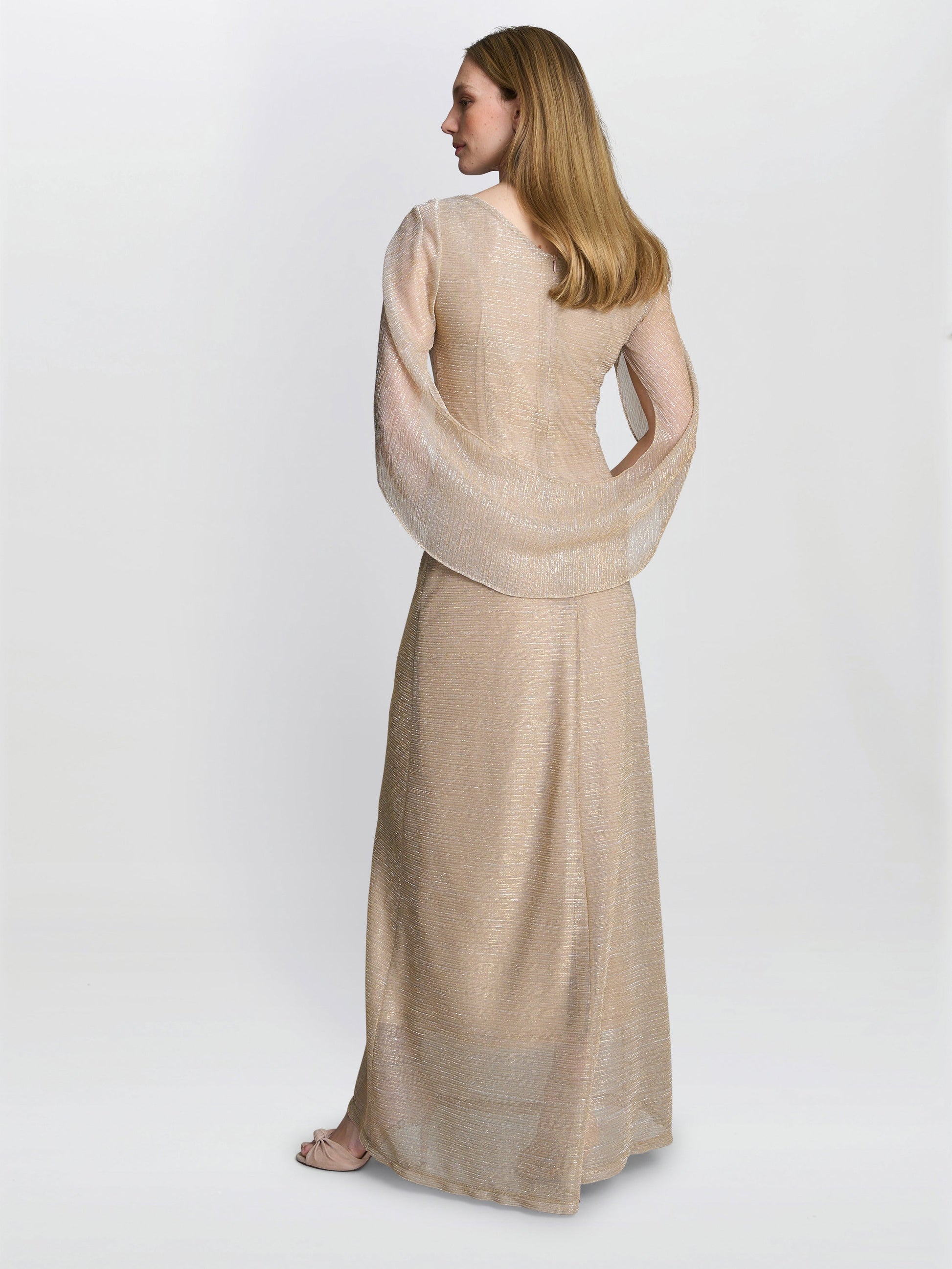  Joanna Metallic Knit Maxi Dress