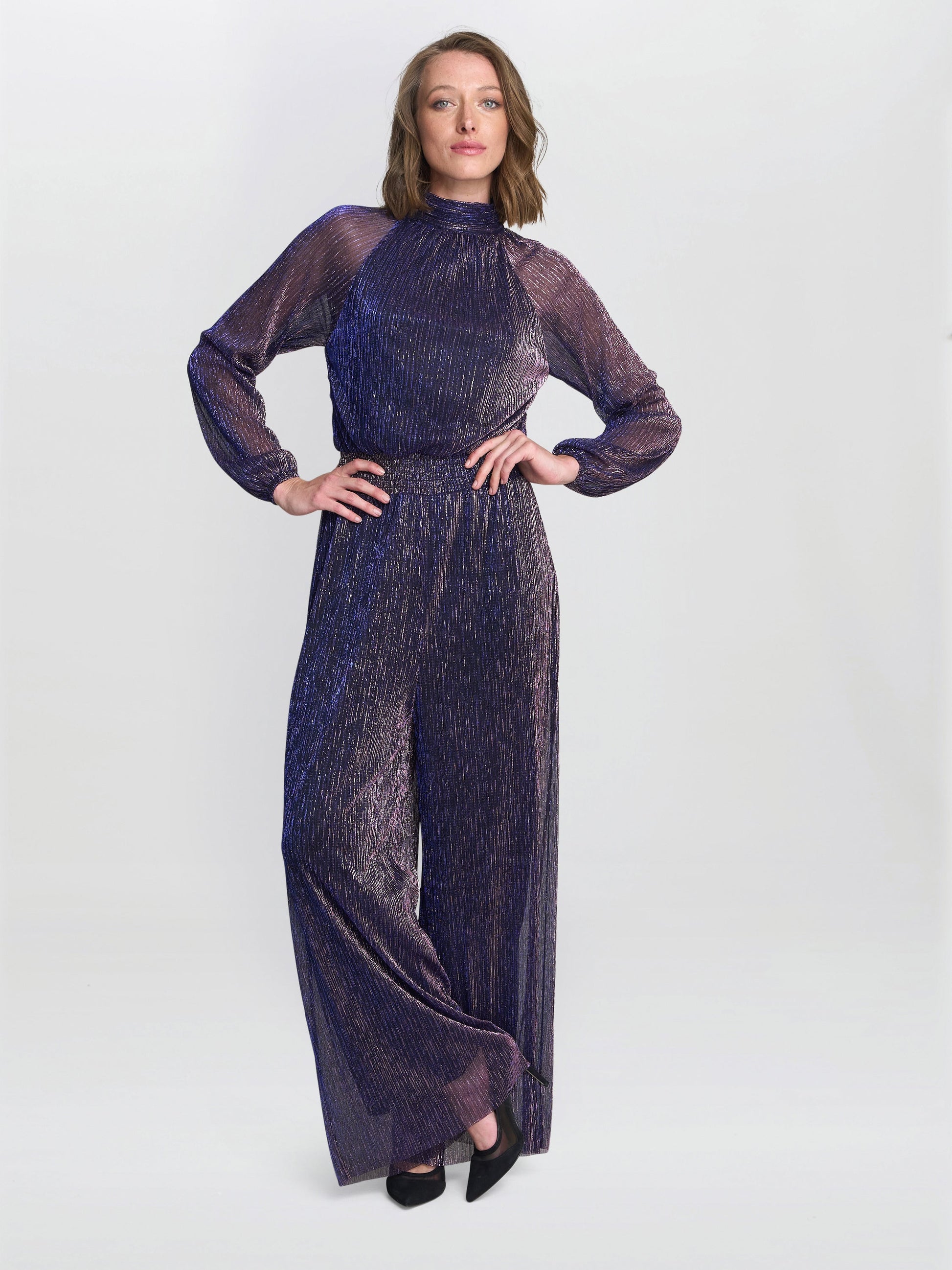  Kylie Metallic Knit Jumpsuit