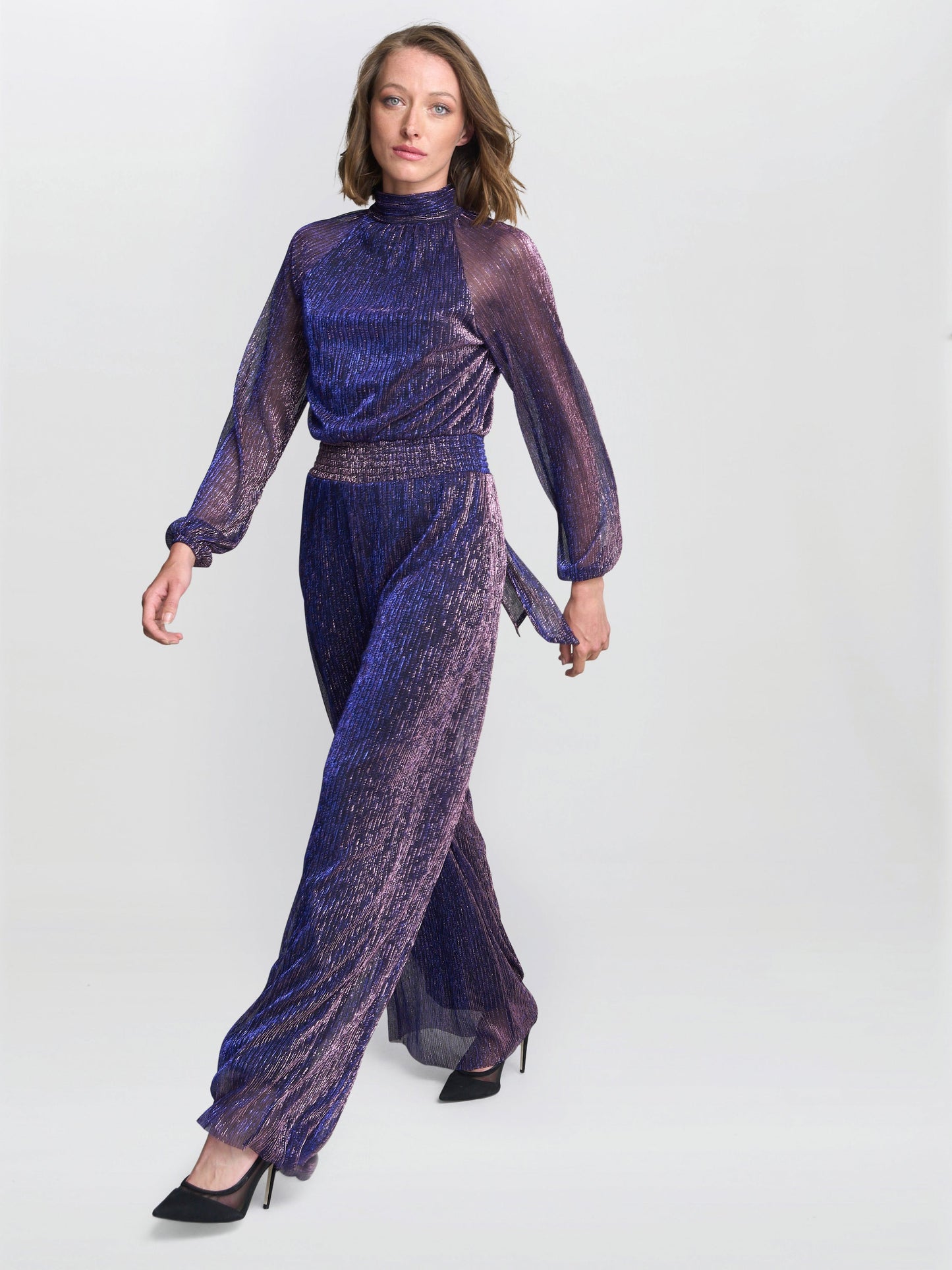  Kylie Metallic Knit Jumpsuit