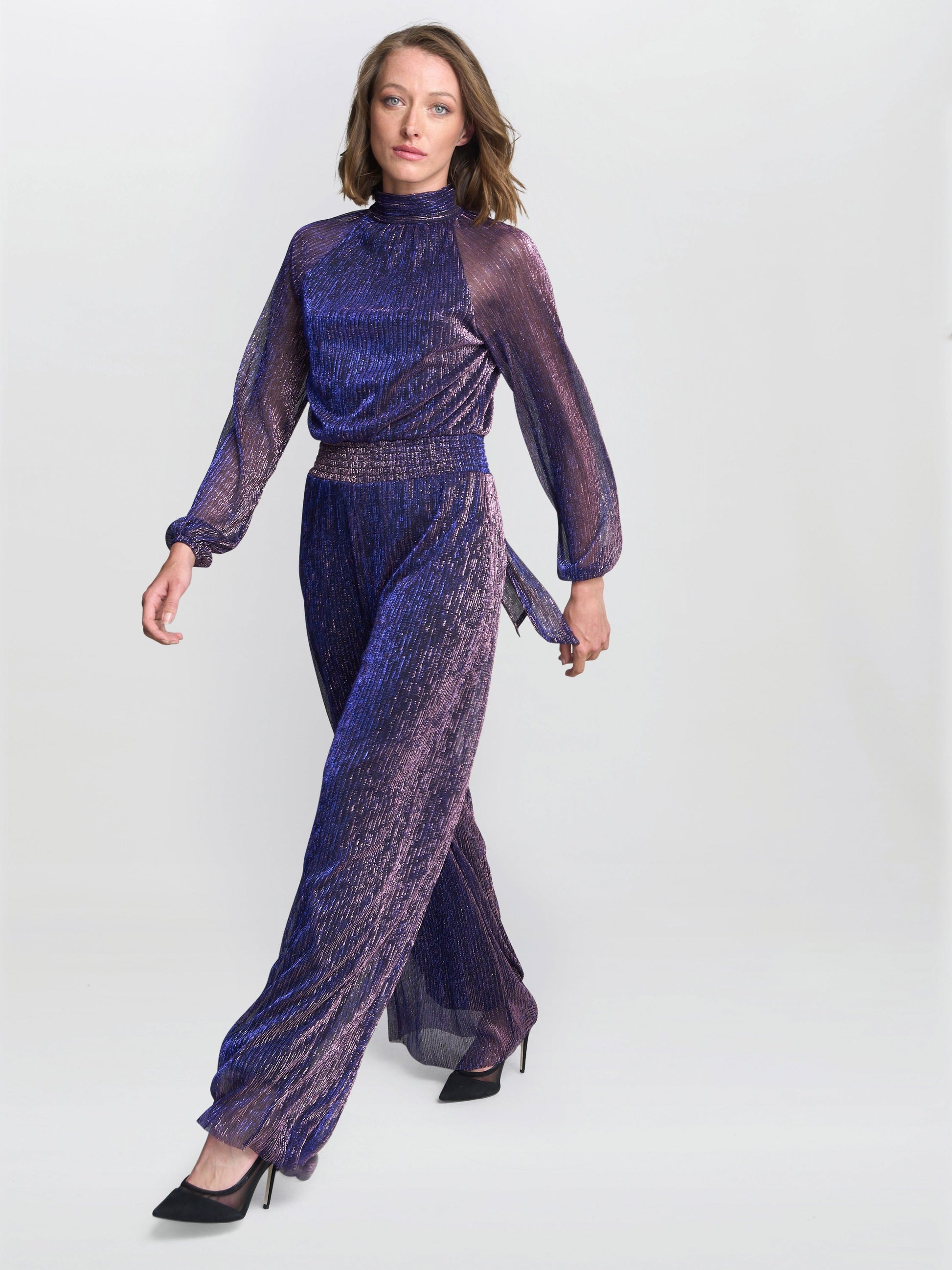  Kylie Metallic Knit Jumpsuit