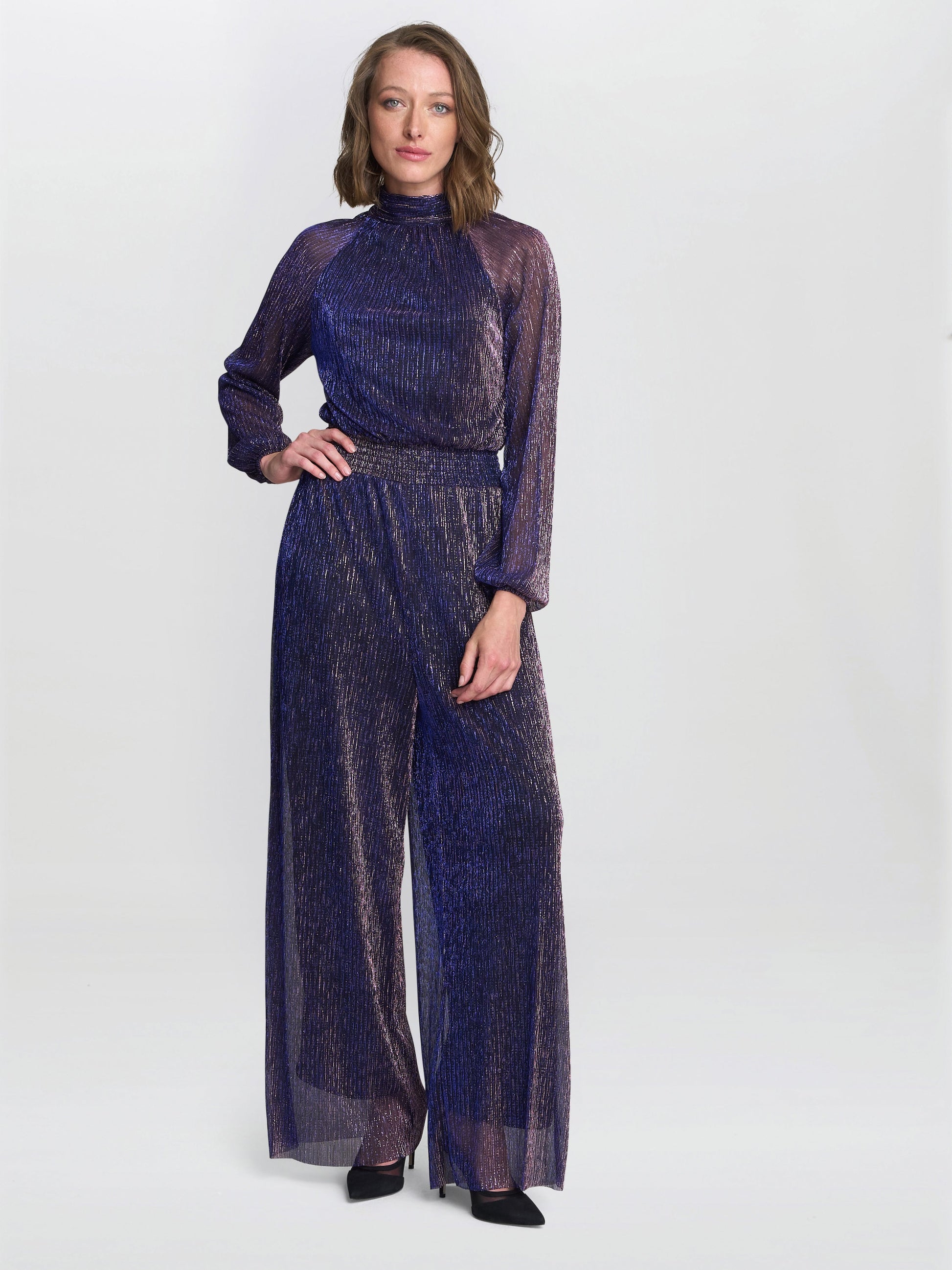  Kylie Metallic Knit Jumpsuit