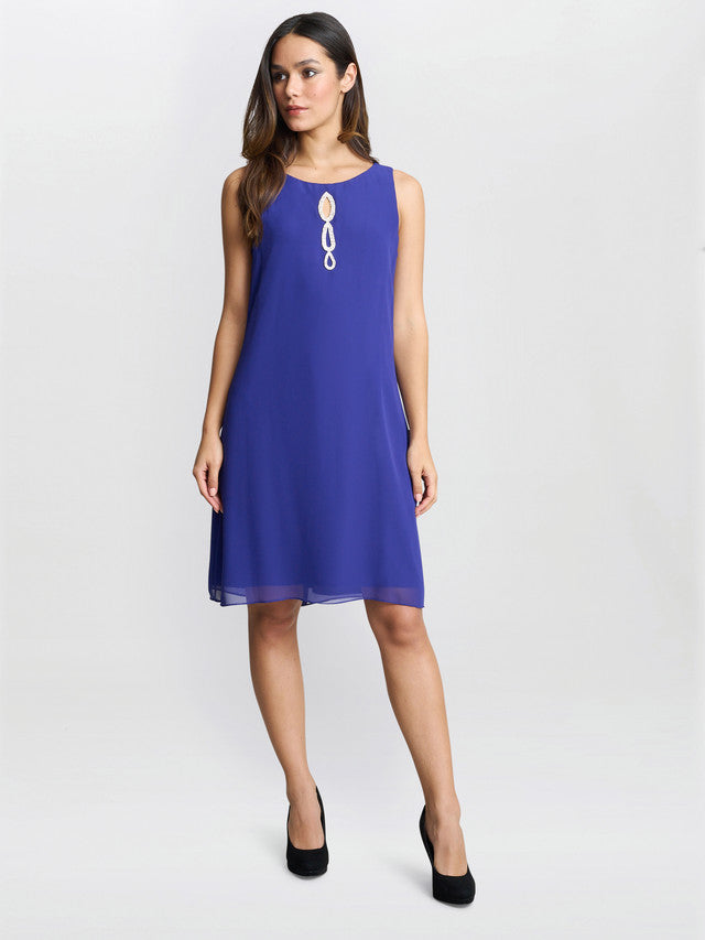  Laura Chiffon Cape And Beaded Neck Dress