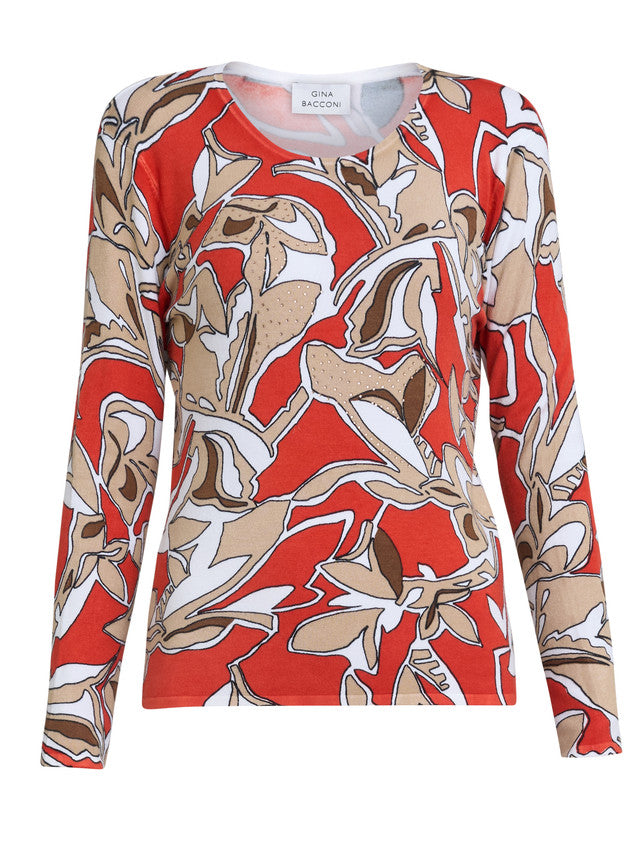  Jadelyn Floral Print Jumper With Diamanties