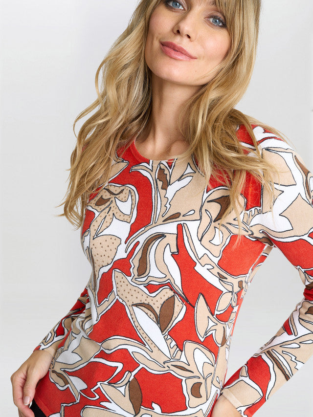  Jadelyn Floral Print Jumper With Diamanties