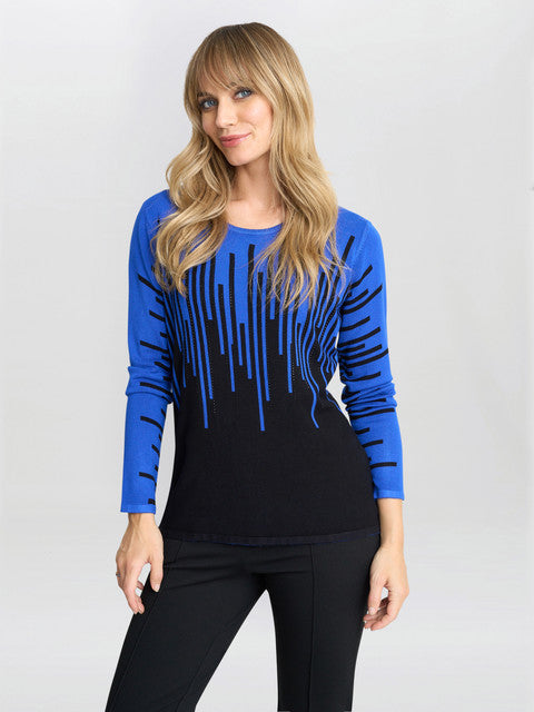  Kellie Stripe Effect Jumper With Diamantes
