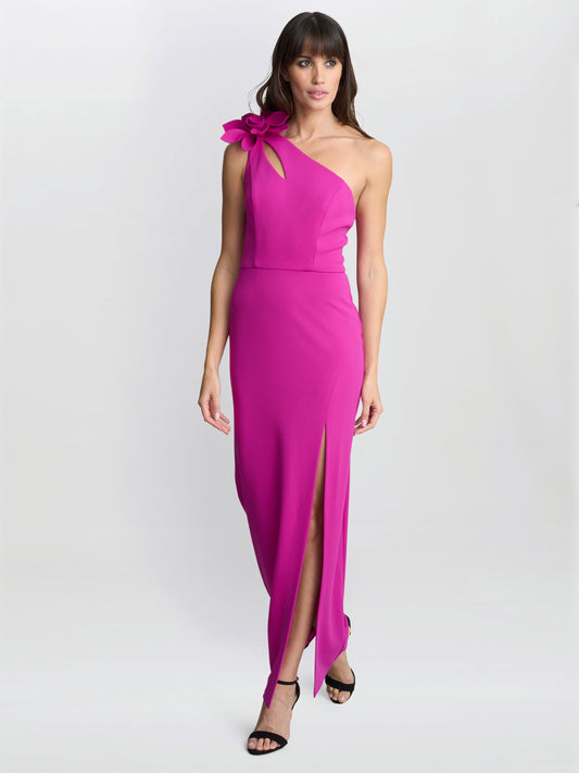  Portia One Shoulder Flower Maxi Dress