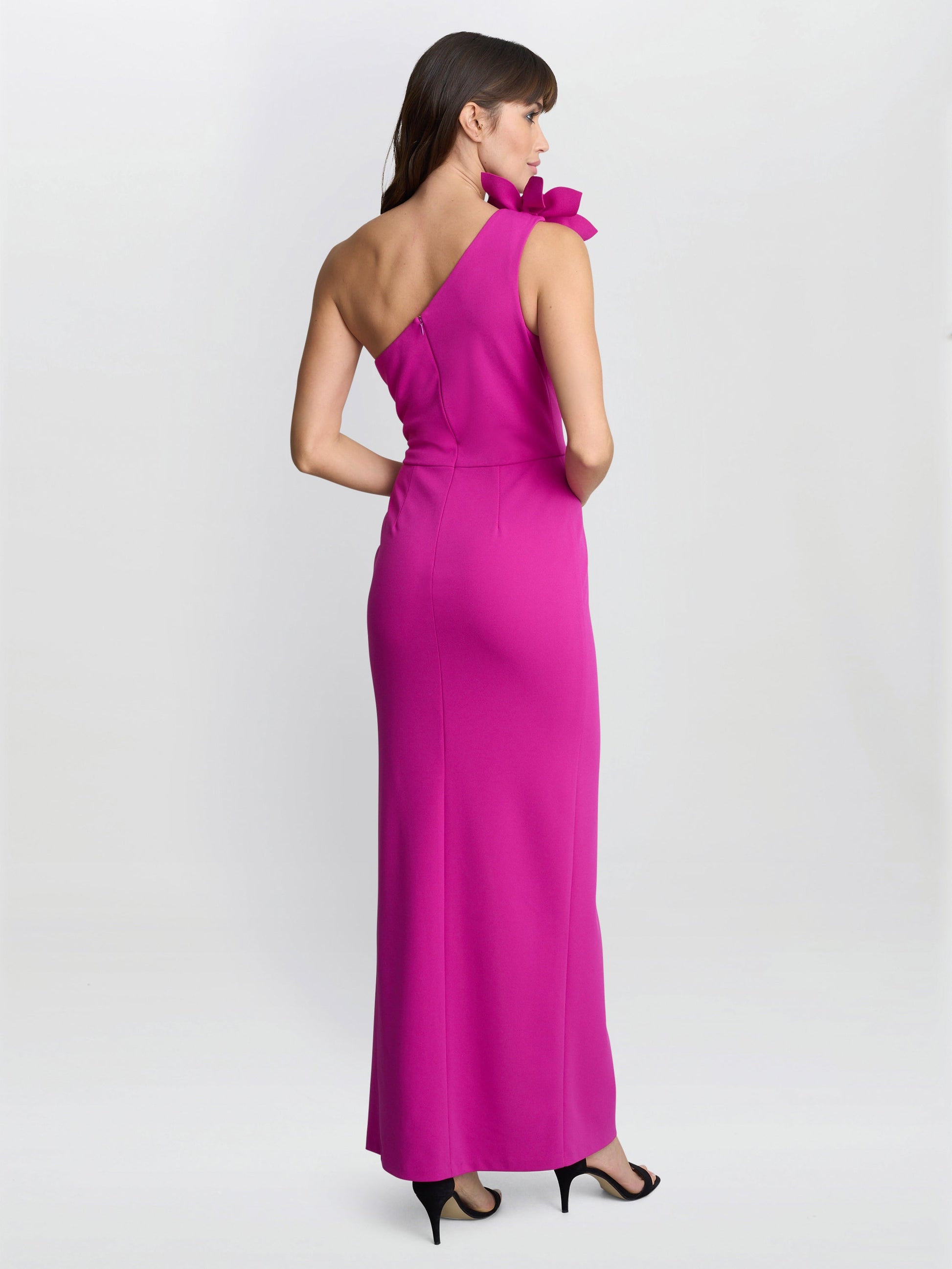  Portia One Shoulder Flower Maxi Dress