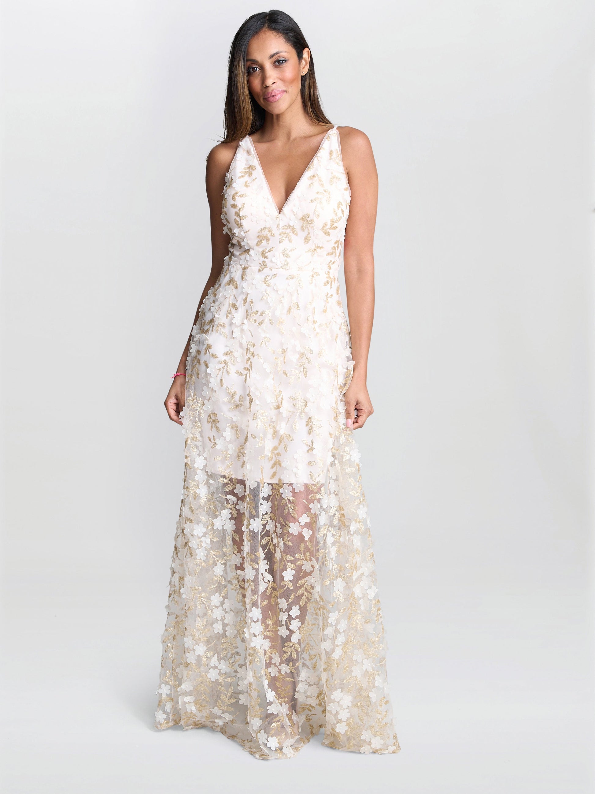  Zafira Floral Applique Dress
