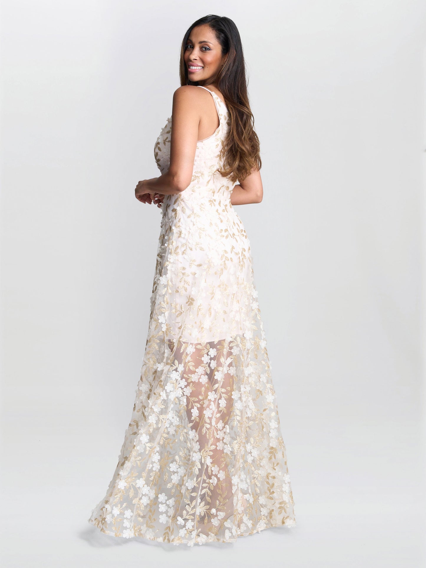  Zafira Floral Applique Dress