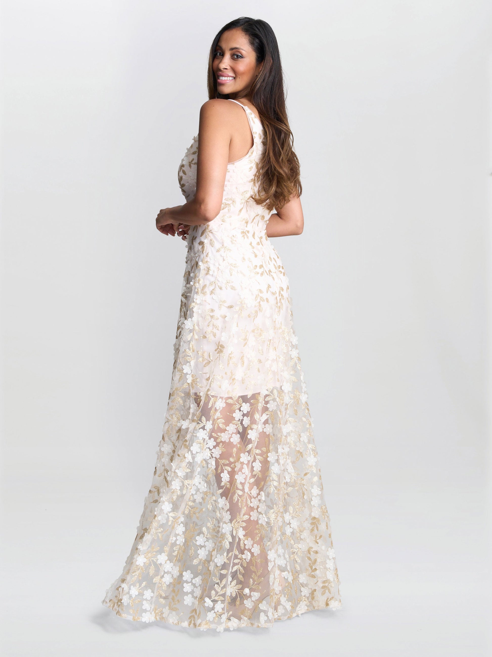  Zafira Floral Applique Dress