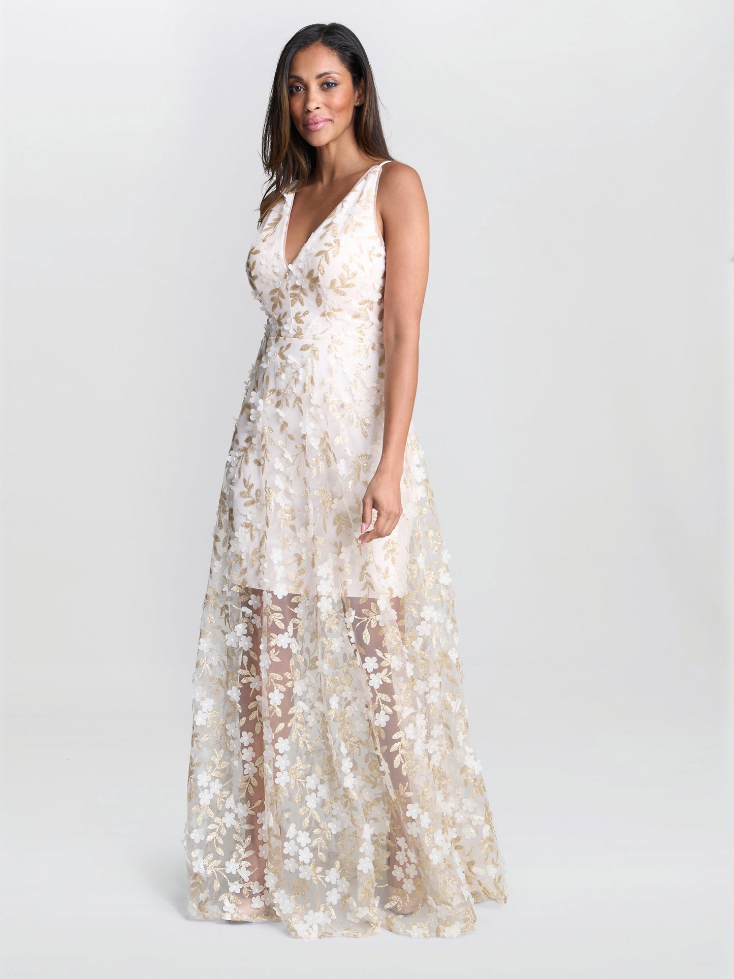  Zafira Floral Applique Dress