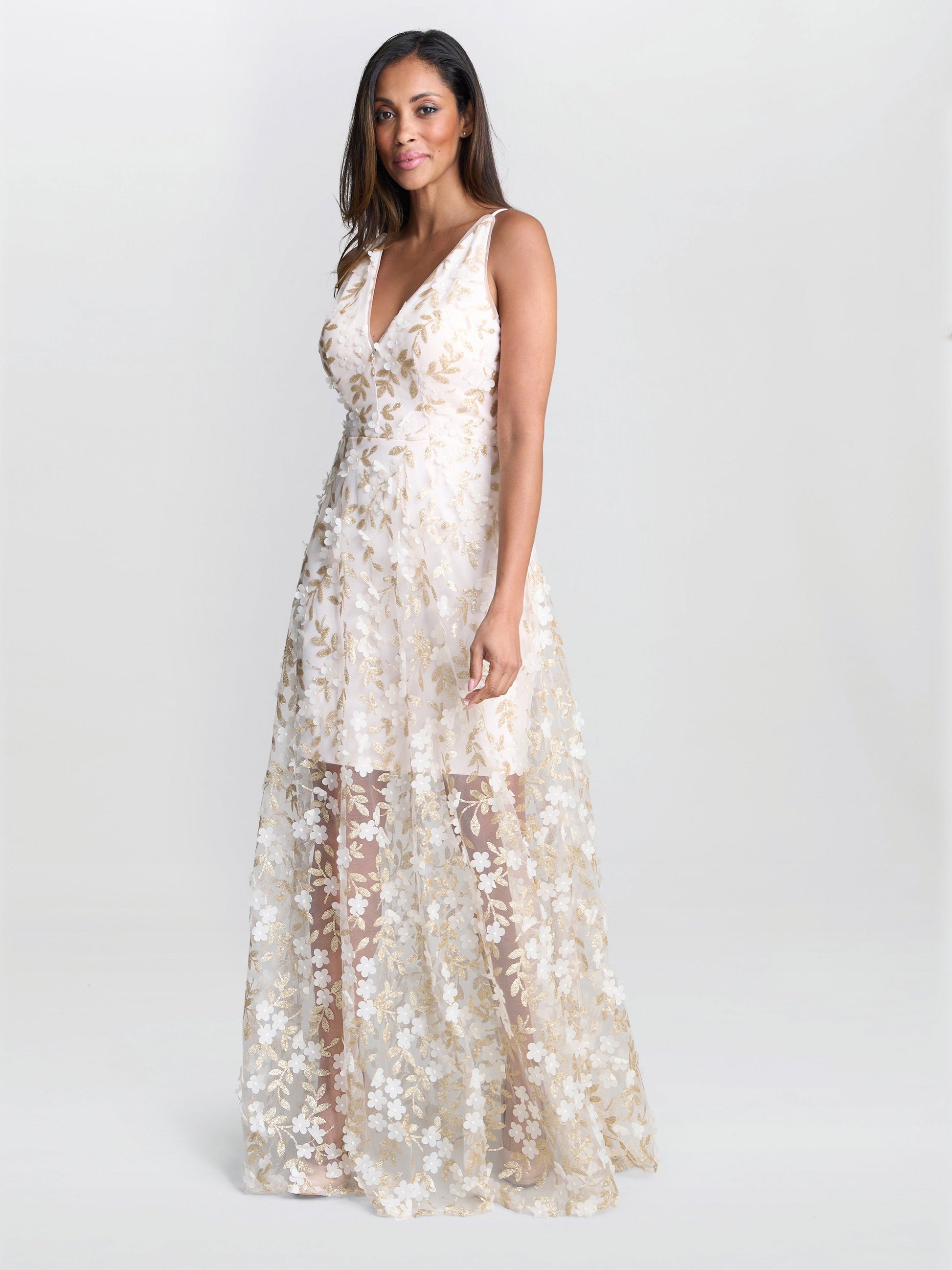  Zafira Floral Applique Dress