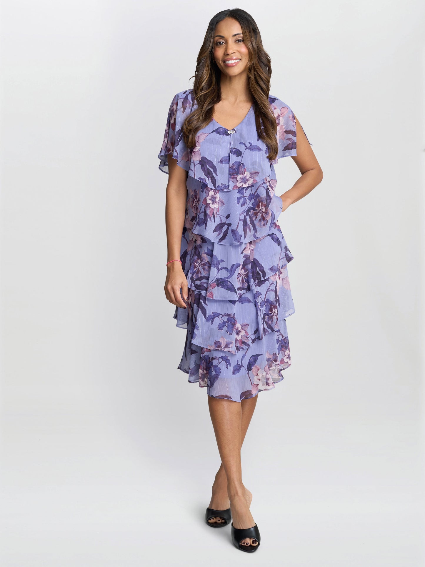  Mollie Chiffon Dress With Beaded Edge