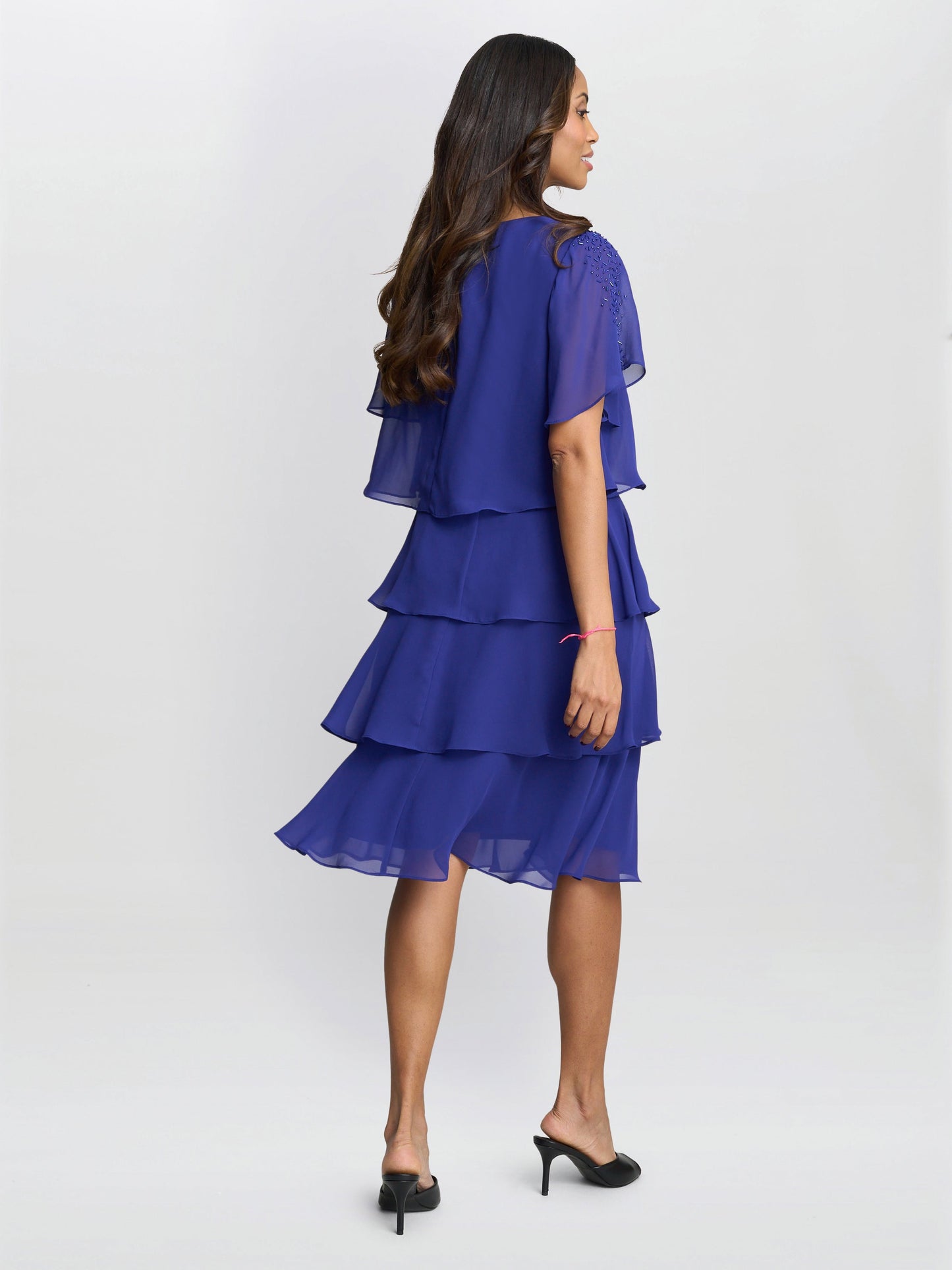  Cherry Tiered Chiffon Dress