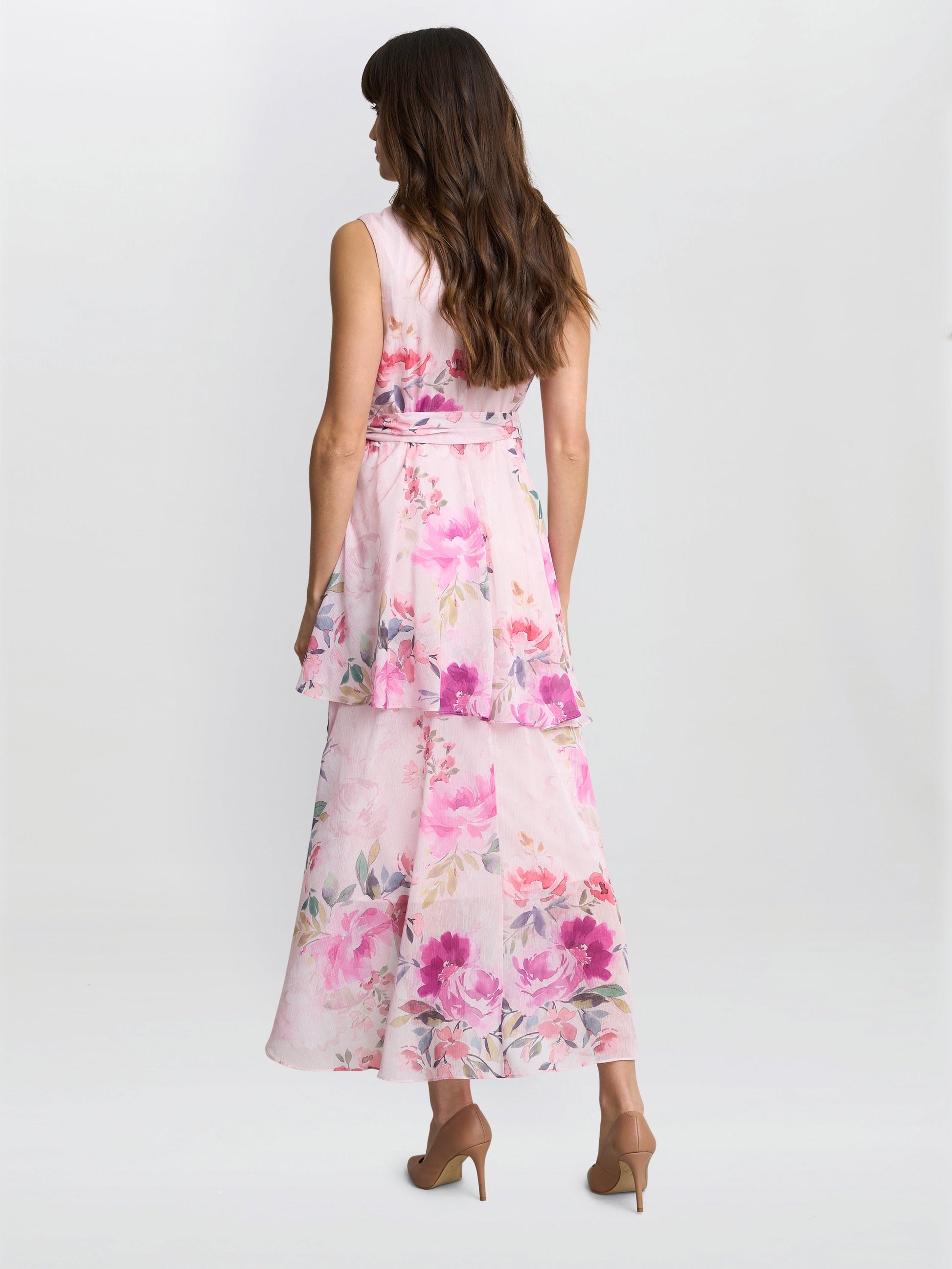  Evelynn Floral Wrap Effect Hi-low Dress