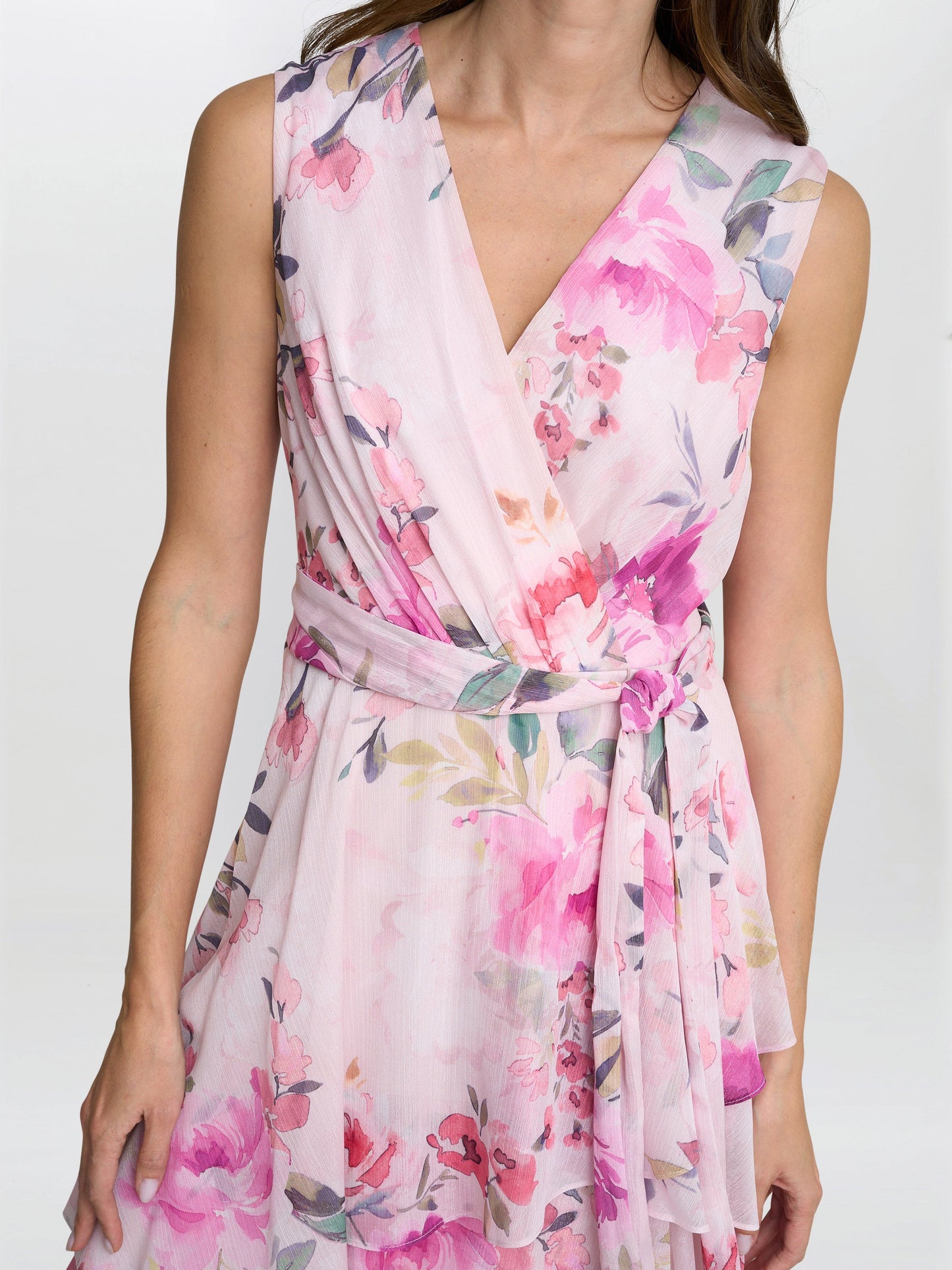  Evelynn Floral Wrap Effect Hi-low Dress