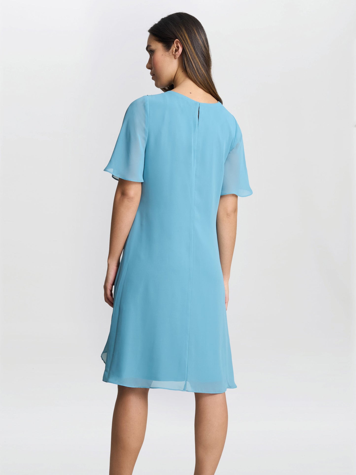  Hallie Blue Floral Tier Dress