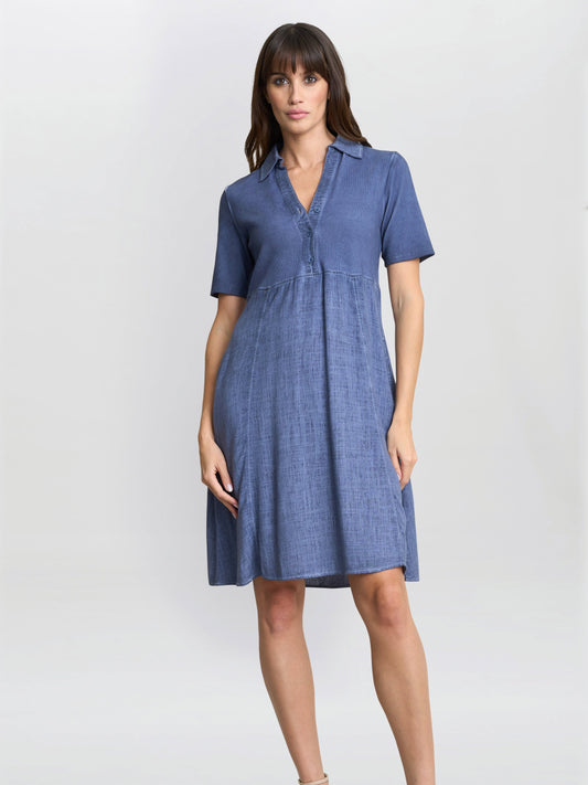  Aaliyah Chambray Demin And Jersey Dress