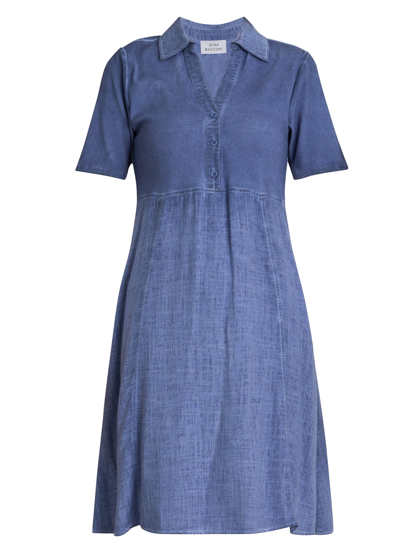 Aaliyah Chambray Demin And Jersey Dress