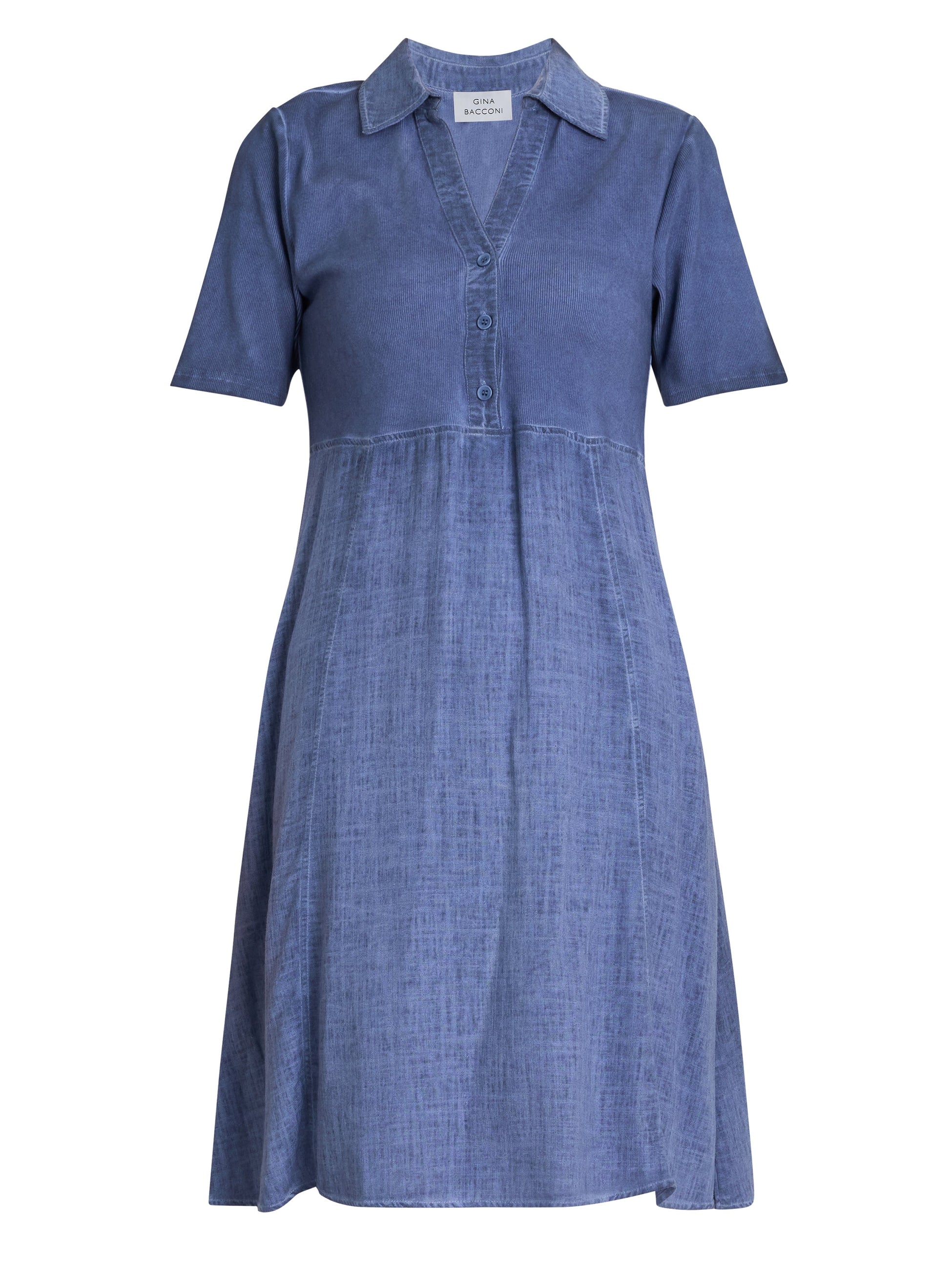  Aaliyah Chambray Demin And Jersey Dress