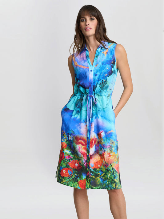  Everly Poppy Print Shirt Dress