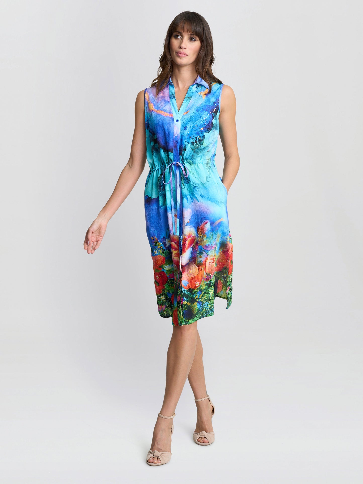  Everly Poppy Print Shirt Dress