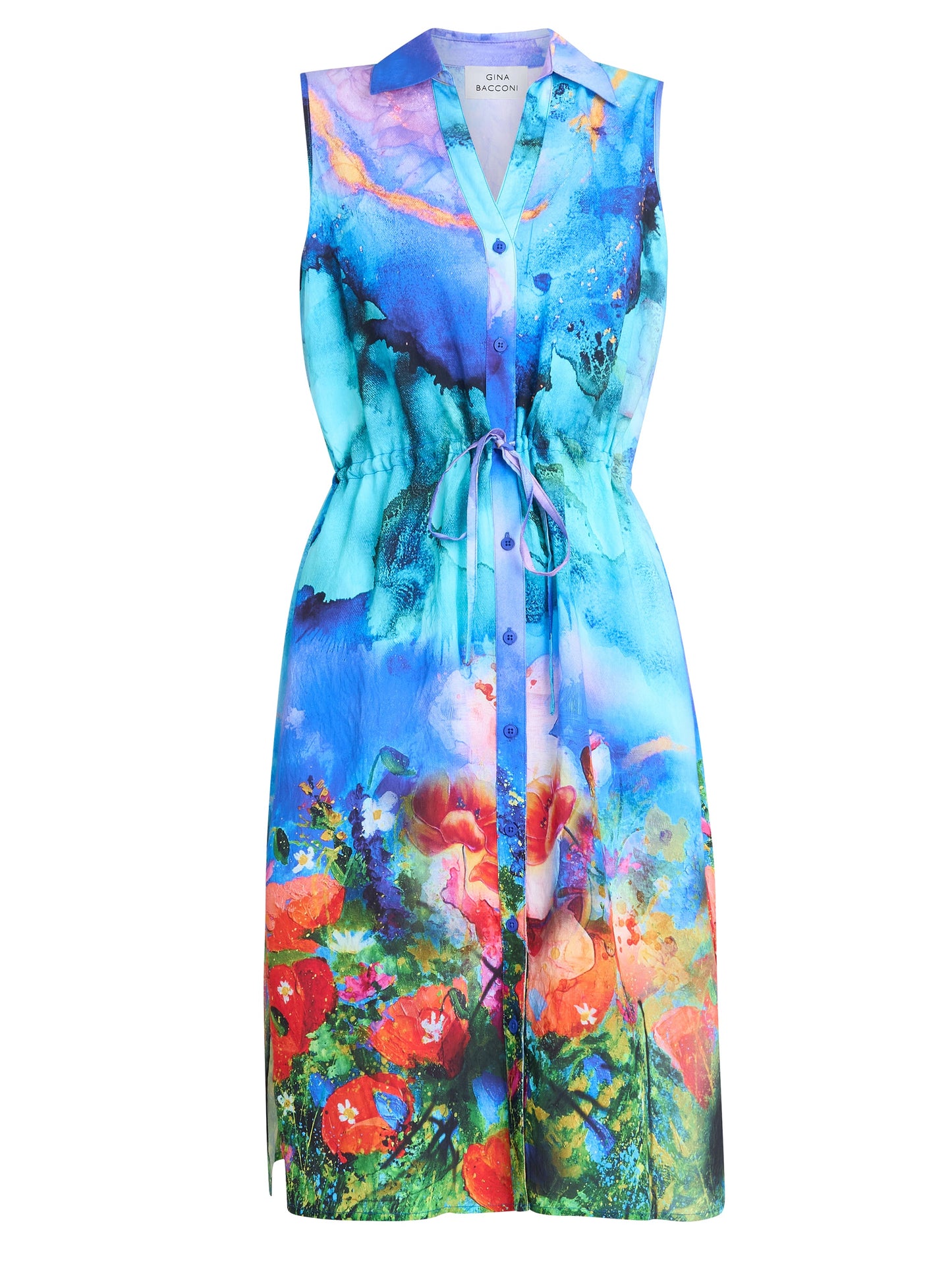  Everly Poppy Print Shirt Dress