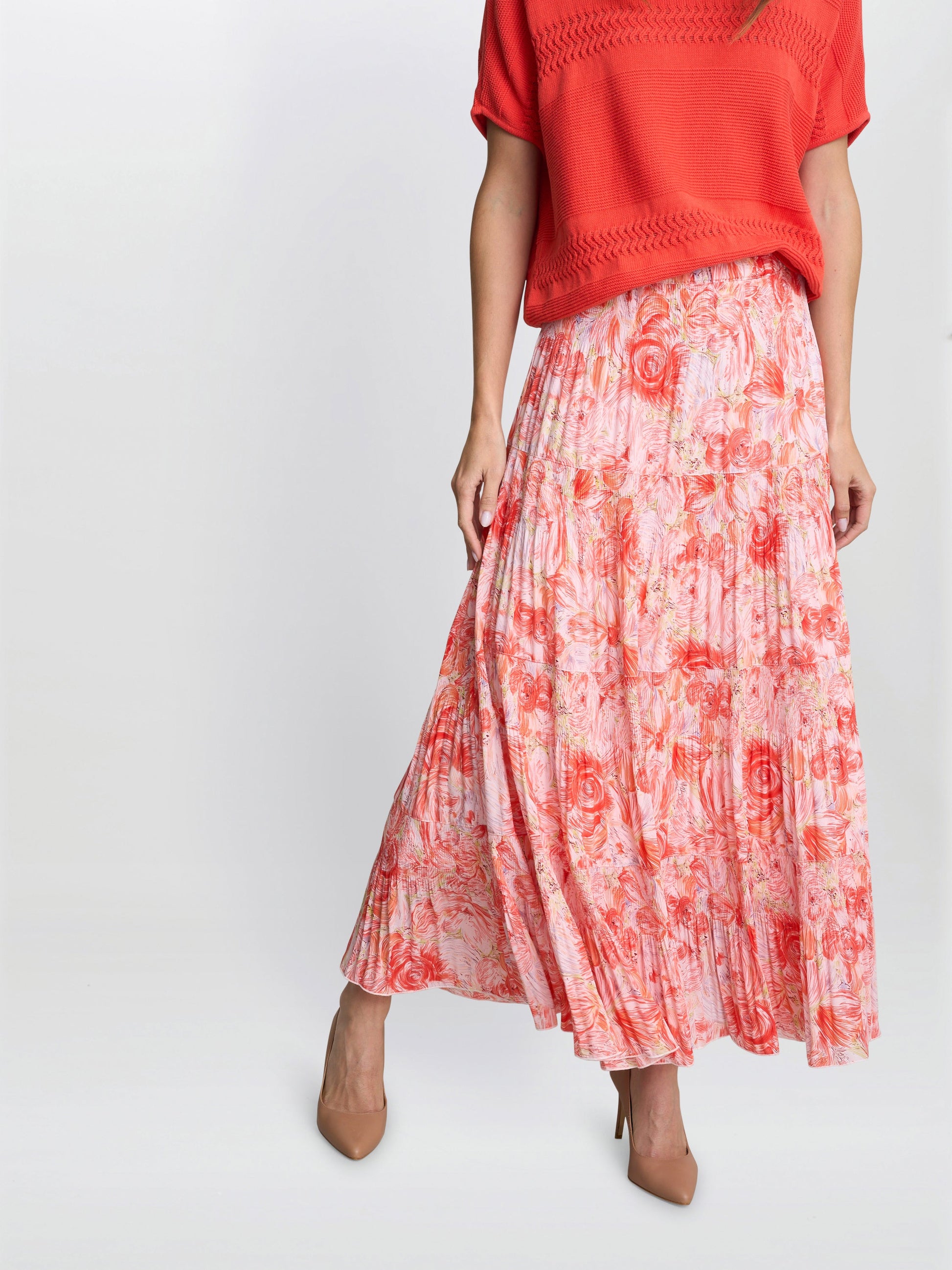  Isabelle Floral Print Pleated Skirt