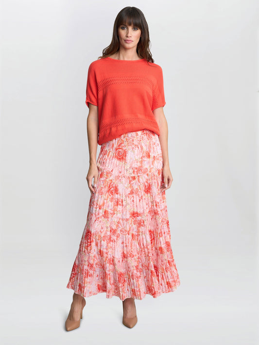  Isabelle Floral Print Pleated Skirt