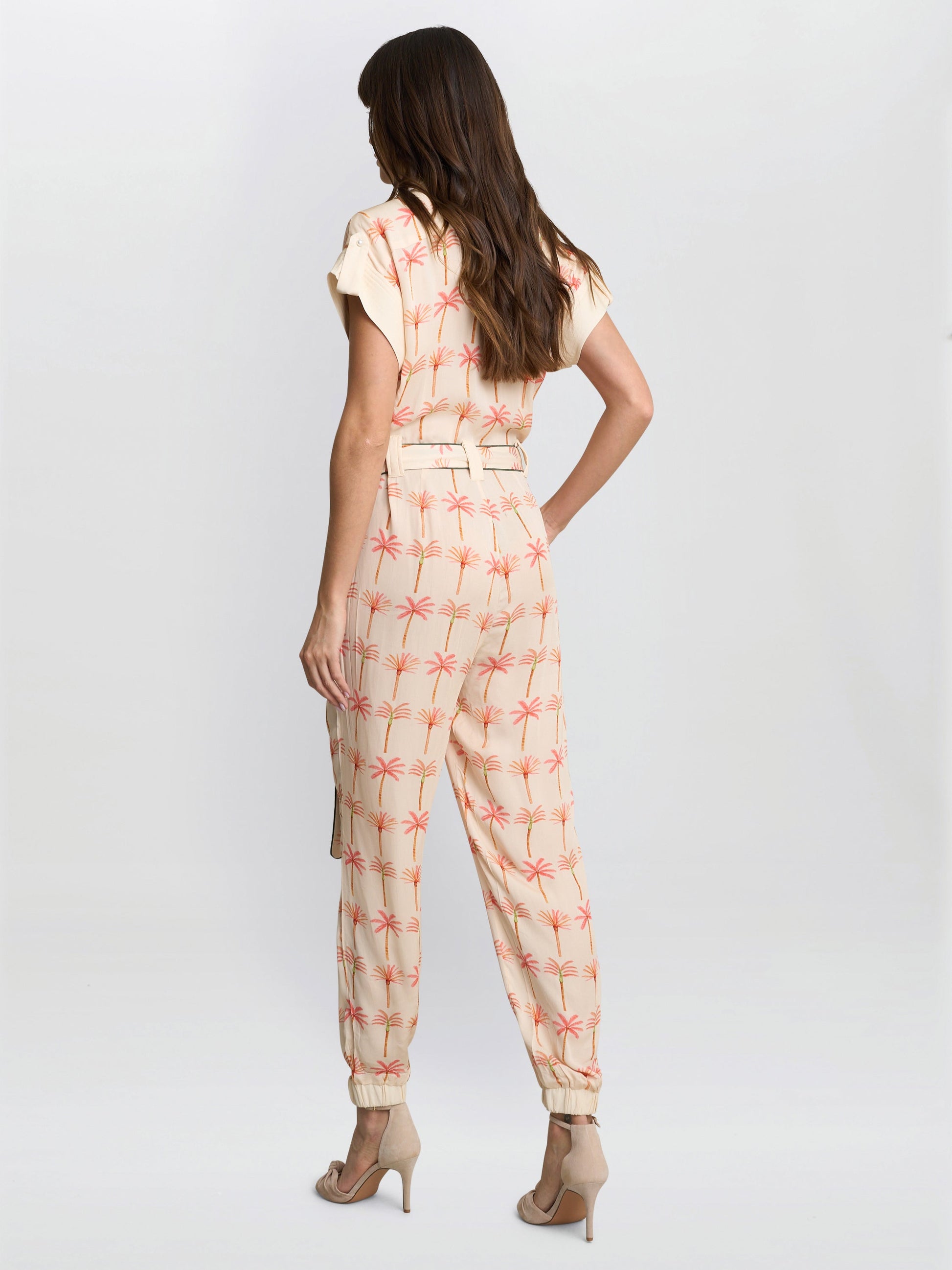  Natalia Palm Tree Print Jumpsuit