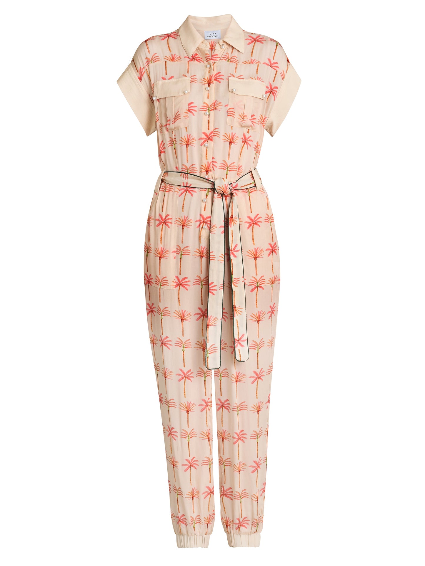  Natalia Palm Tree Print Jumpsuit