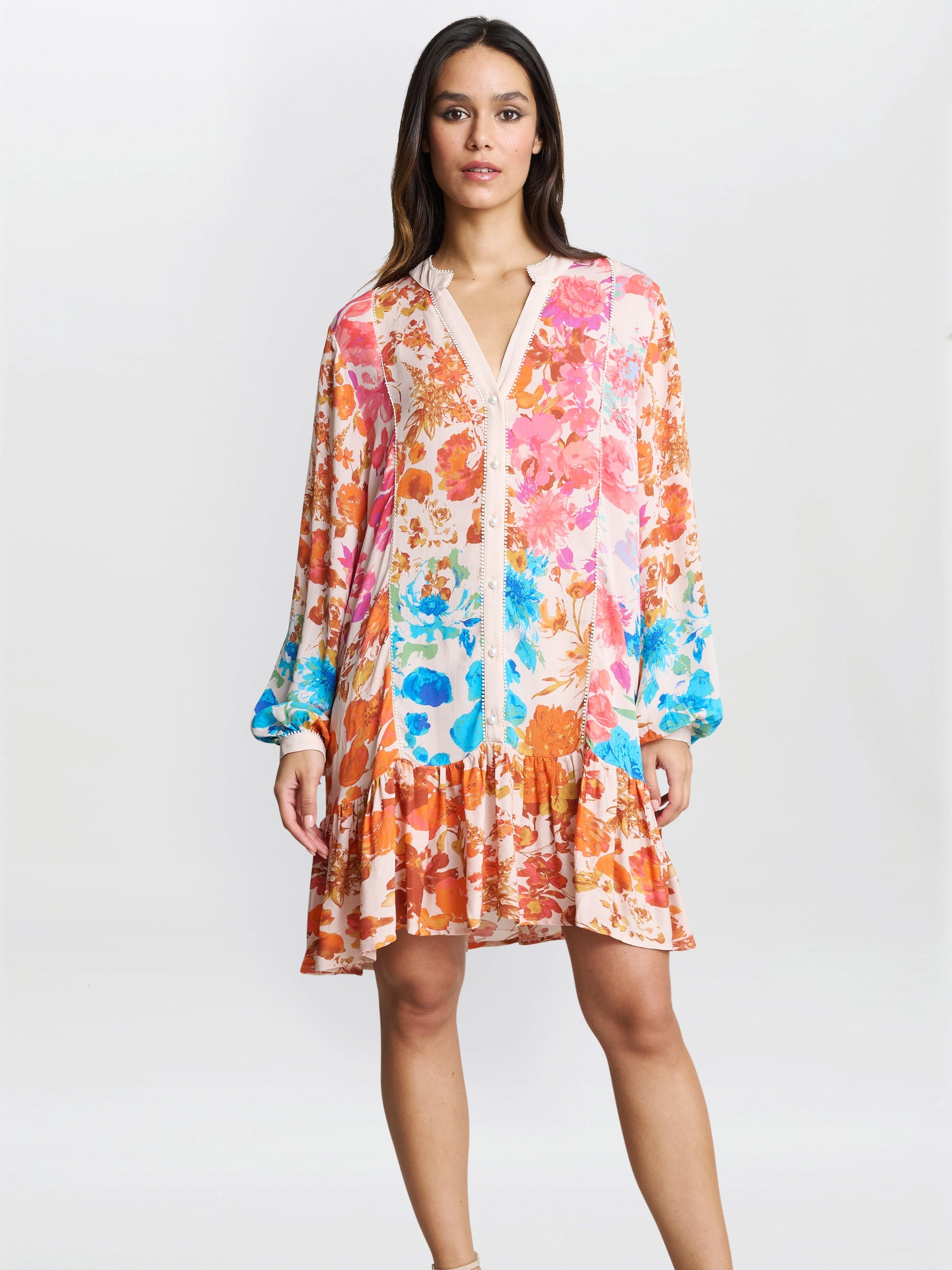  Millie Short Floral Shirt Dress