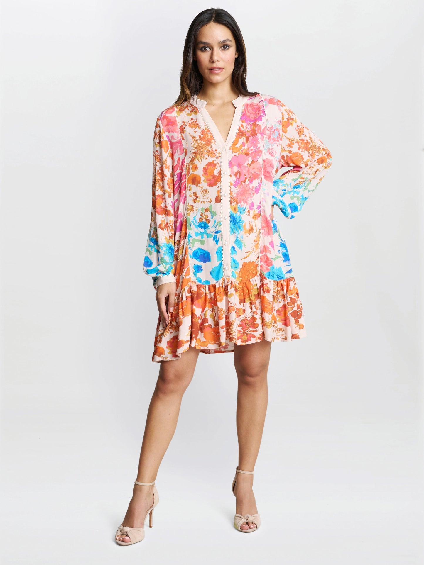  Millie Short Floral Shirt Dress