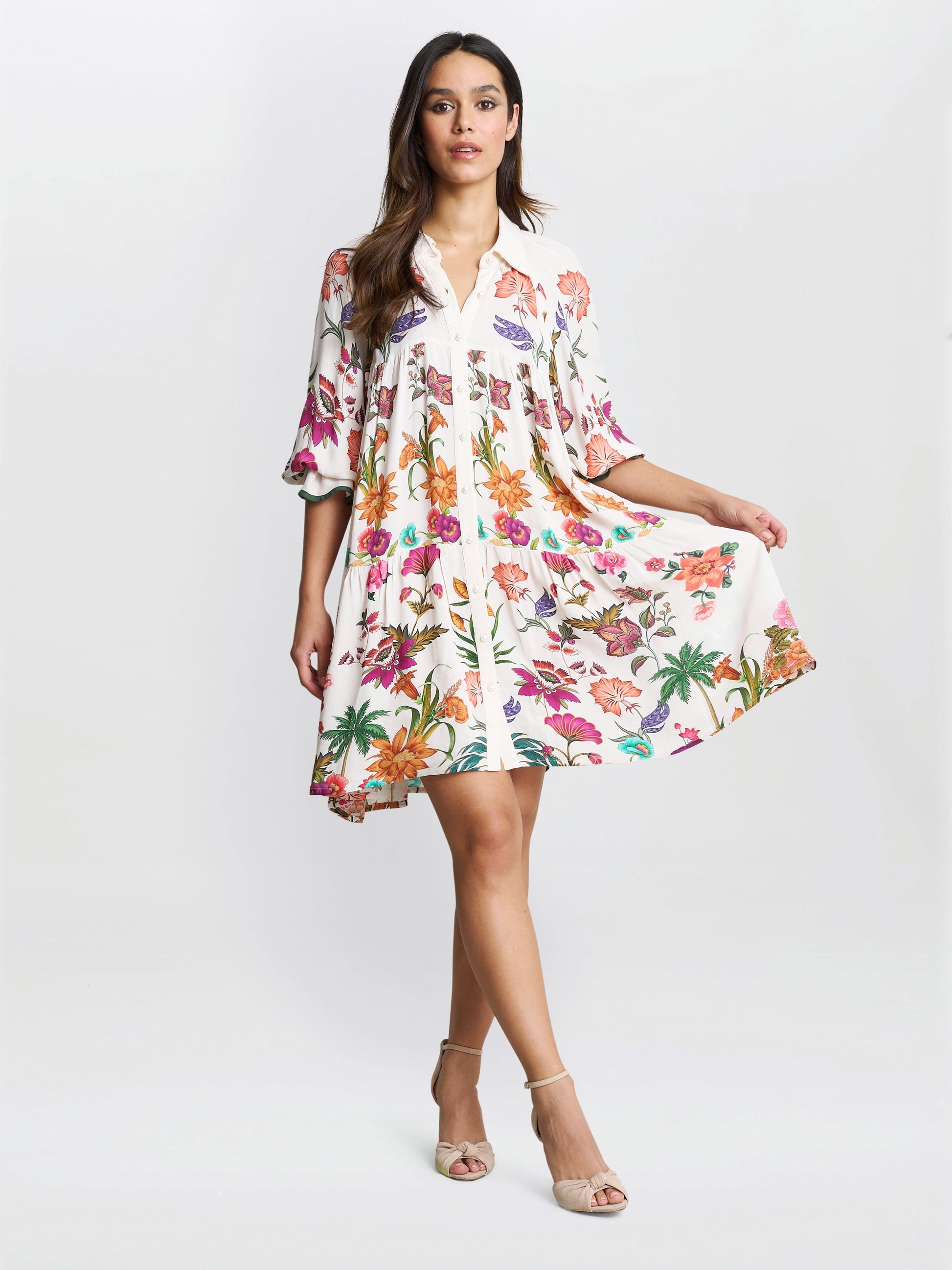  Mia Short Floral Shirt Dress